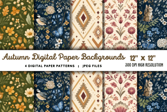 Download Autumn Digital Paper Background 5 - Autumn digital paper Collection