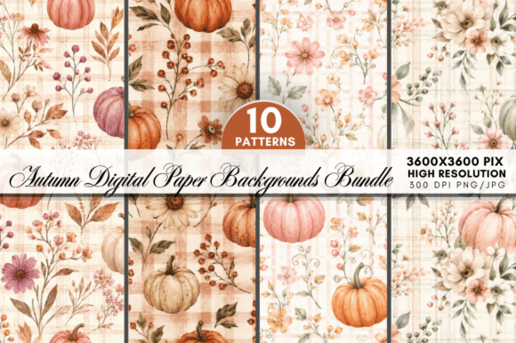 Download Autumn Digital Paper Bundle - Autumn digital paper Collection