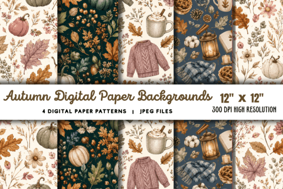 Download Autumn Digital Paper Background 2 - Autumn digital paper Collection